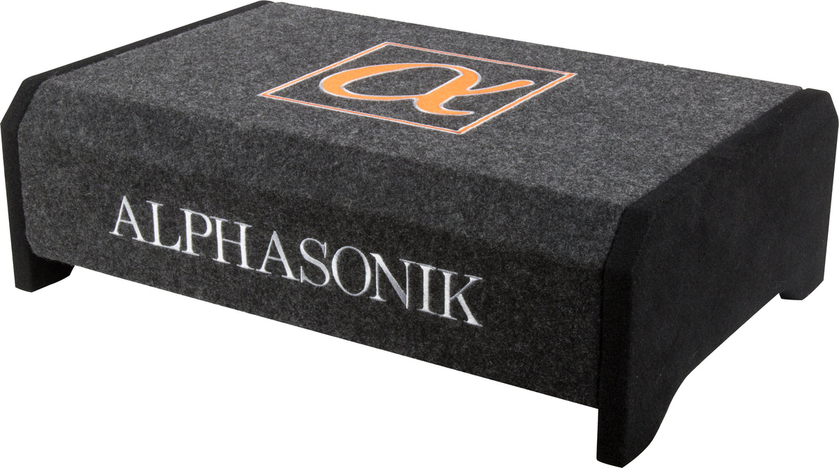 Alphasonik AS12DF 12" 1500 Watts 4-Ohm Down Fire Shallow Mount Flat Enclosed Sub woofer for Tight Spaces in Cars and Trucks, Slim Thin Loaded Subwoofer Air Tight Sealed Bass Enclosure