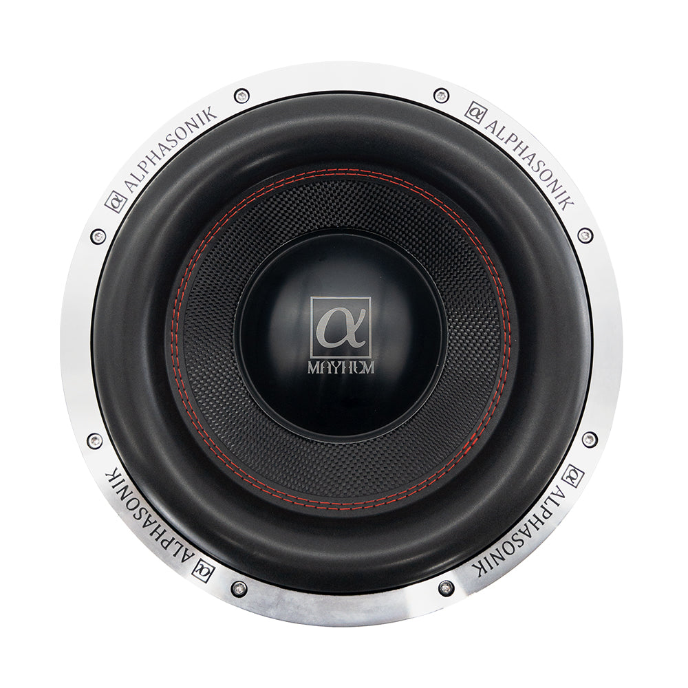 Mayhem 12” Dual 2-Ohm Subwoofer – 2500W RMS, Ultra-Efficient SPL Bass