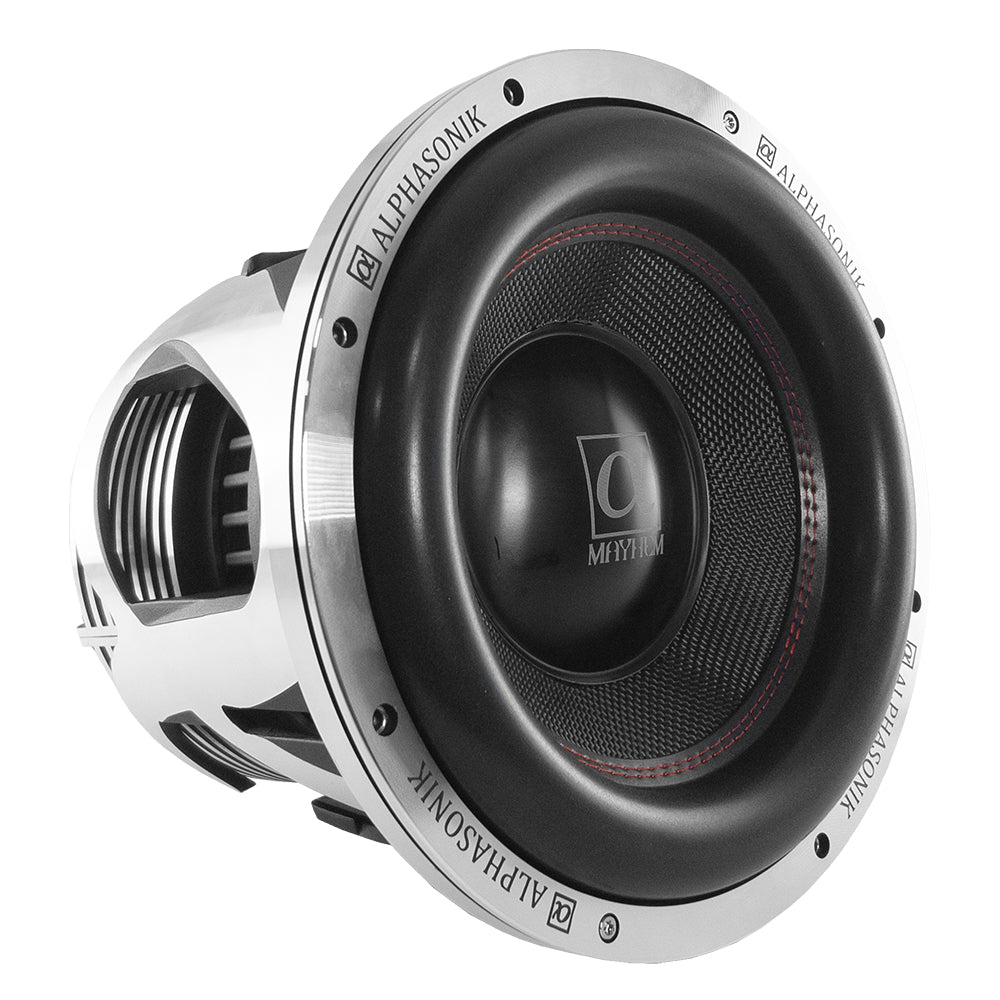 Mayhem 12” Dual 4-Ohm Subwoofer – 2500W RMS, Ultra-Efficient SPL Bass
