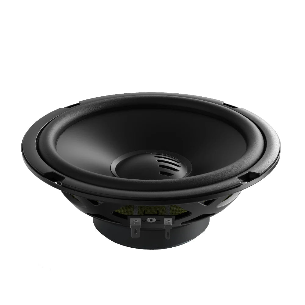 Black car speaker on a white background