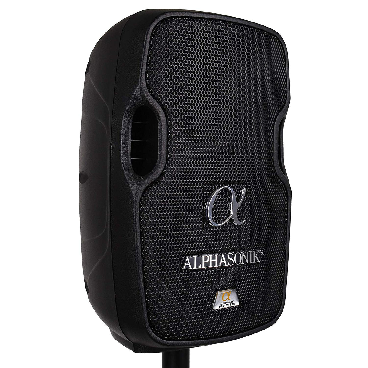 Alphasonik 8" Portable Rechargeable Battery Powered 800W Pro DJ Amplified Loud Speaker with 2 Wireless Microphones Echo Bluetooth USB SD Card Aux MP3 FM Radio PA System LED Ring Karaoke Tripod Stand