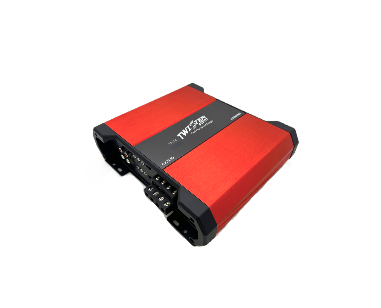 TWISTER AUDIO CARNAGE V2 SERIES 4 CHANNEL AMPLIFIER 300W RMS/CH @ 1 OHM(C320.4)