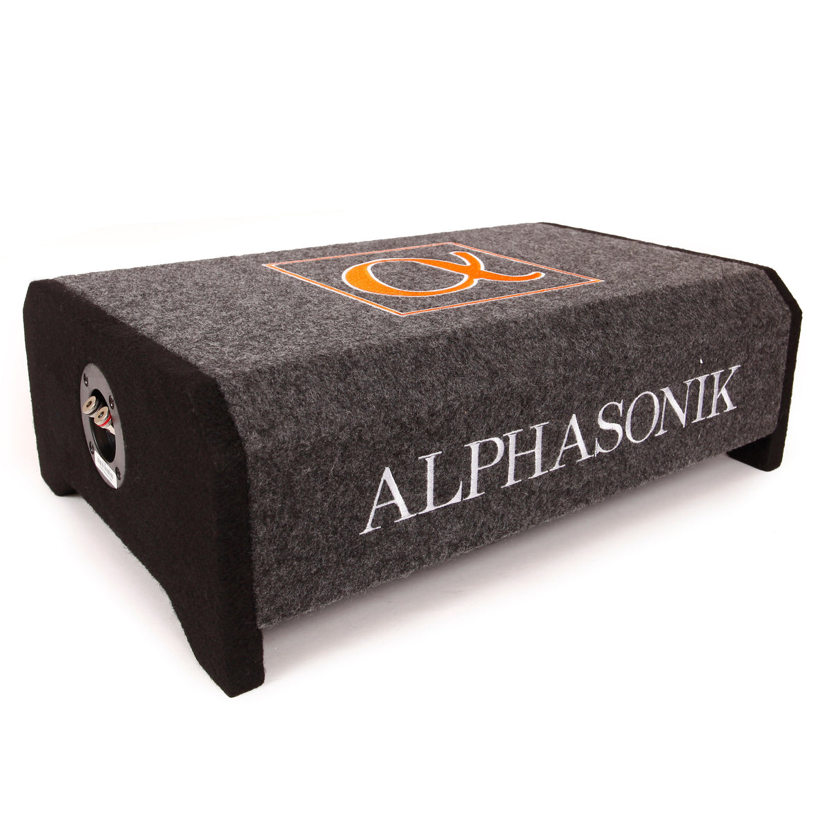 Alphasonik AS10DF 10" 1200 Watts 4-Ohm Down Fire Shallow Mount Flat Enclosed Sub woofer for Tight Spaces in Cars and Trucks, Slim Thin Loaded Subwoofer Air Tight Sealed Bass Enclosure