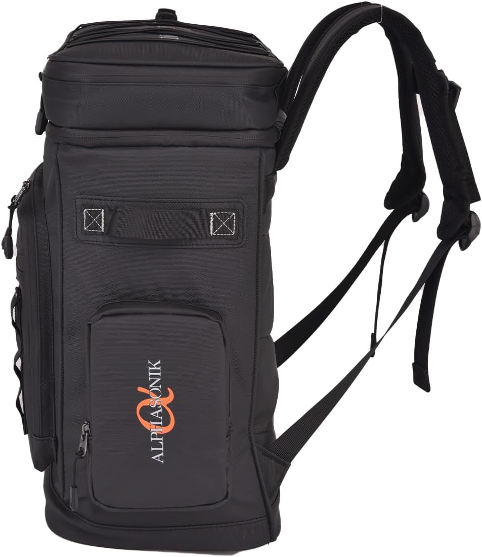 Alphasonik Cooler Backpack With Lifetime Guarantee- 40 Cans Insulated Backpack Cooler for Men & Women, 2 Leak Proof Compartments Coolers Bag for Beach Travel Picnic Hiking BBQ Fishing Outdoor Camping (Black)