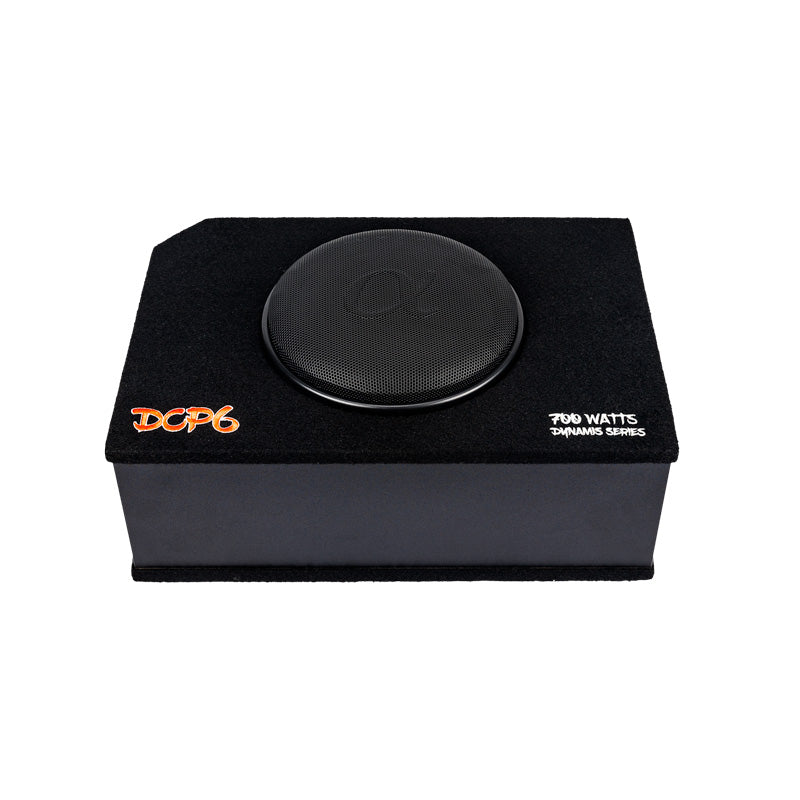 Alphasonik Dynamis DCP6 6.5 inch 600 Watts 4-Ohm Shallow Mount Flat Enclosed Sub woofer in Ported Vented Box for Tight Spaces in Cars and Trucks, Slim Thin Loaded Subwoofer Custom Port Bass Enclosure