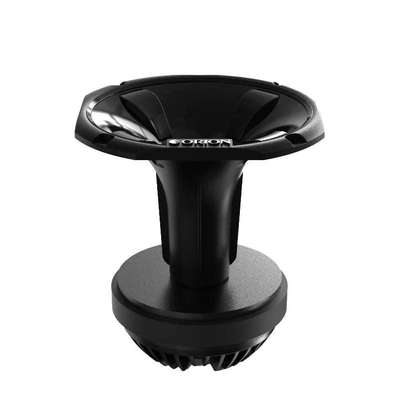 Black car phone holder with 'ORION' branding on a white background