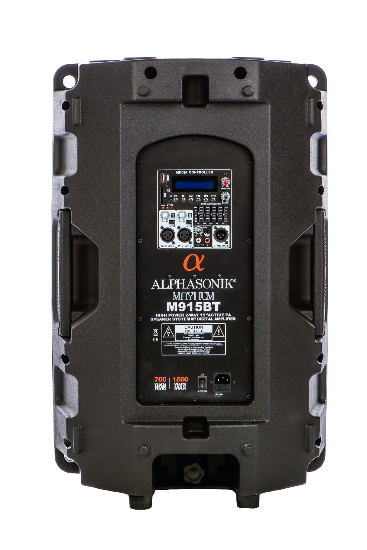 Alphasonik Mayhem M915BT Powered PRO DJ Speaker with Bluetooth
