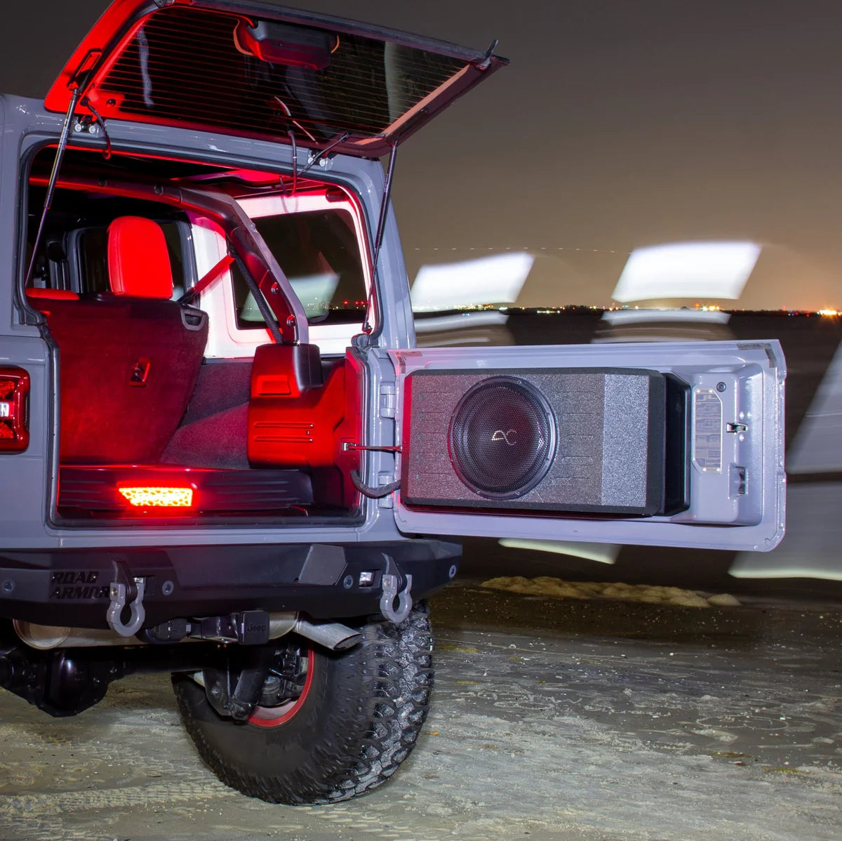 STINGER Jeep Wrangler JK/JL 12" Swing Gate-Mounted 400 Watt (RMS) Loaded Sealed Subwoofer Enclosure by AudioControl