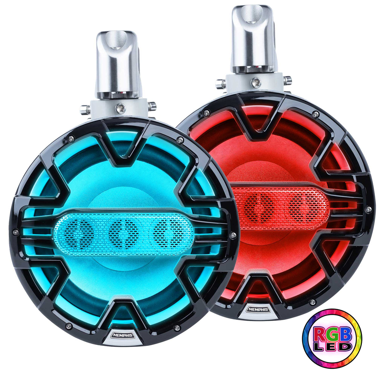 PAIR 8" WB SPEAKER WITH 3 TWEETER HF ARRAY 200W (BLACK)