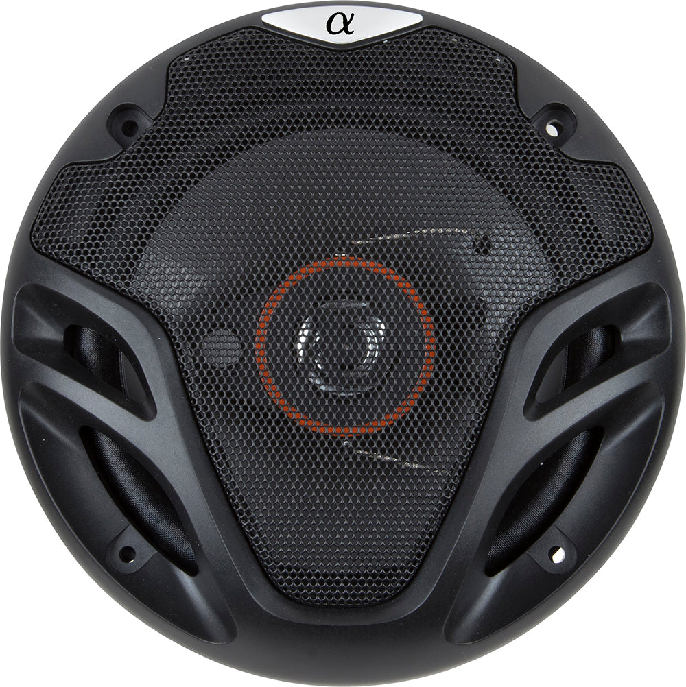 4 New (2 Pairs) Alphasonik AS26 6.5 inch 350 Watts Max 3-Way Car Audio Full Range Coaxial Speakers with Universal Mounting Holes for Easy Installation and Grills Included