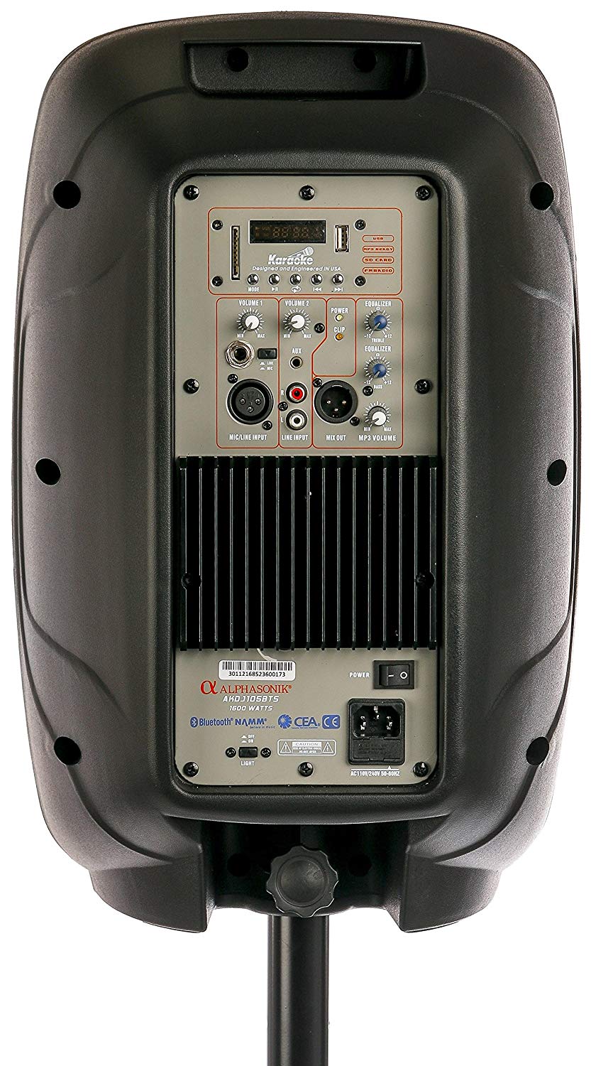 Alphasonik AKDJ105BTS 10" Powered 1600W PRO DJ Amplified Loud Speaker