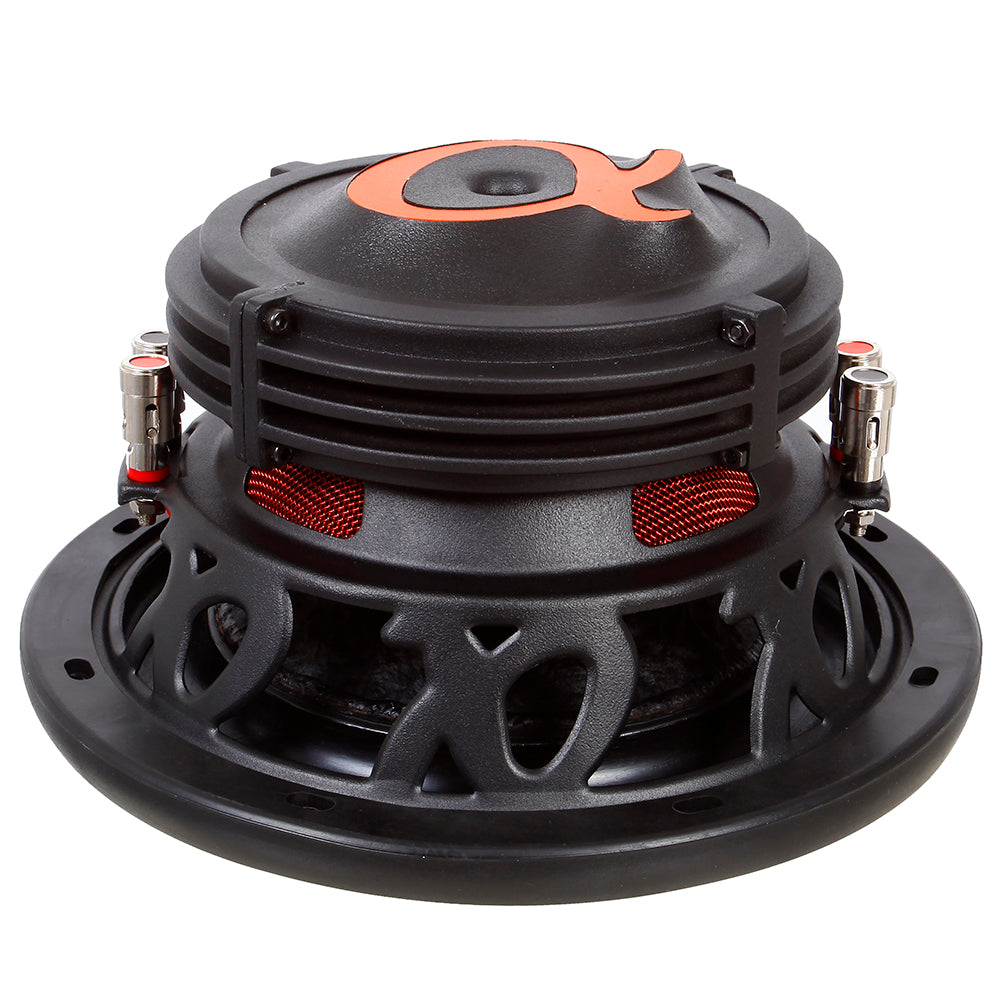 Alphasonik NSW410 Neuron 400 Series 1200 Max / 400 Watts RMS Dual 4 Ohm Car Subwoofer w/ High Grade Magnet Non Pressed Paper Carbon Stitched Cone Cooling Rings System Speaker Bass Sub Woofer