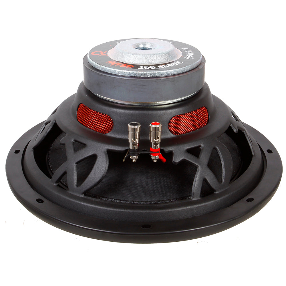 Alphasonik HSW212 Hyper 200 Series 12” 1200 Watts Max / 400 Watts RMS Single 4 Ohm Car Subwoofer Stamped Alpha Steel Basket with High Grade Magnet Non Pressed Paper Cone Audio Speaker Bass Sub Woofer
