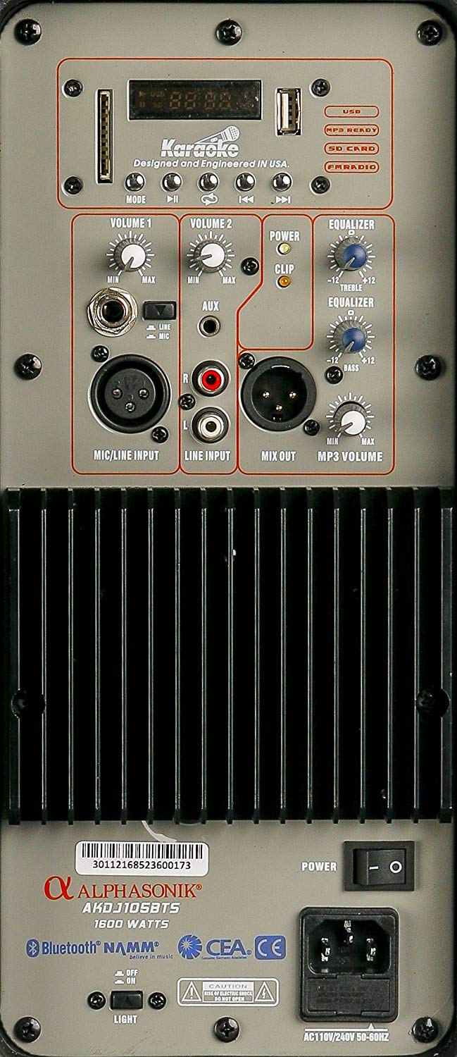 Alphasonik AKDJ105BTS 10" Powered 1600W PRO DJ Amplified Loud Speaker