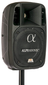 Alphasonik 8" Powered 1200W PRO DJ Amplified Loud Speaker Bluetooth USB SD Card AUX MP3 FM Radio PA System LED Ring Karaoke Mic Main Monitor, Band Church, Party, Guitar Amp, Home, BBQ w/ Tripod Stand