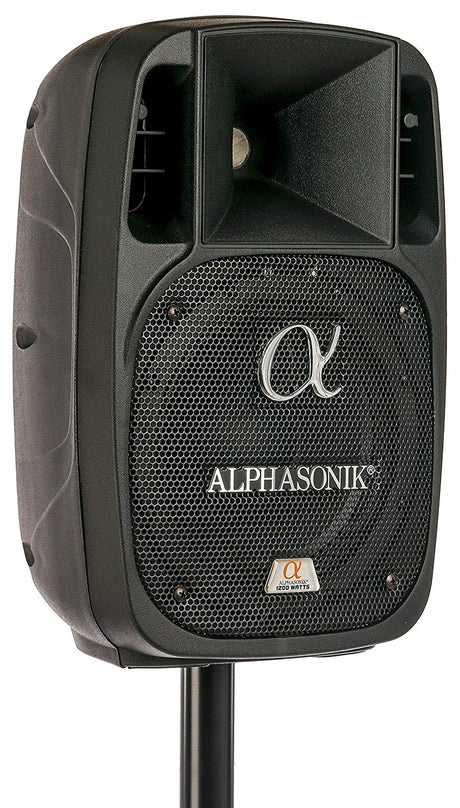 Alphasonik 8" Powered 1200W PRO DJ Amplified Loud Speaker Bluetooth USB SD Card AUX MP3 FM Radio PA System LED Ring Karaoke Mic Main Monitor, Band Church, Party, Guitar Amp, Home, BBQ w/ Tripod Stand