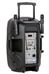 Alphasonik 15" Portable Rechargeable Battery Powered 1500W PRO DJ Amplified Loud Speaker with 2 Wireless Microphones Echo Bluetooth USB SD Card AUX MP3 FM Radio PA System LED Ring Karaoke Tripod Stand