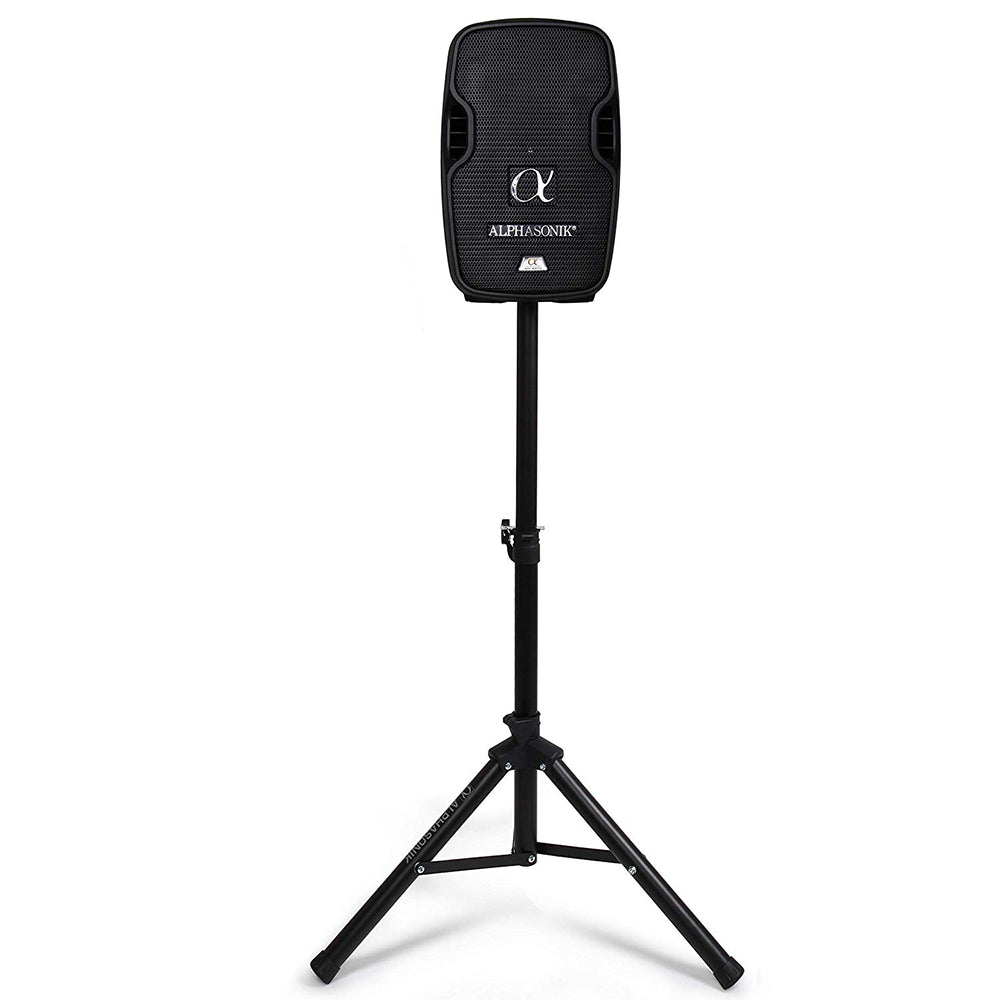 Alphasonik 10" Portable Rechargeable Battery Powered 1000W PRO DJ Amplified Loud Speaker with 2 Wireless Microphones Echo Bluetooth USB SD Card AUX MP3 FM Radio PA System LED Ring Karaoke Tripod Stand