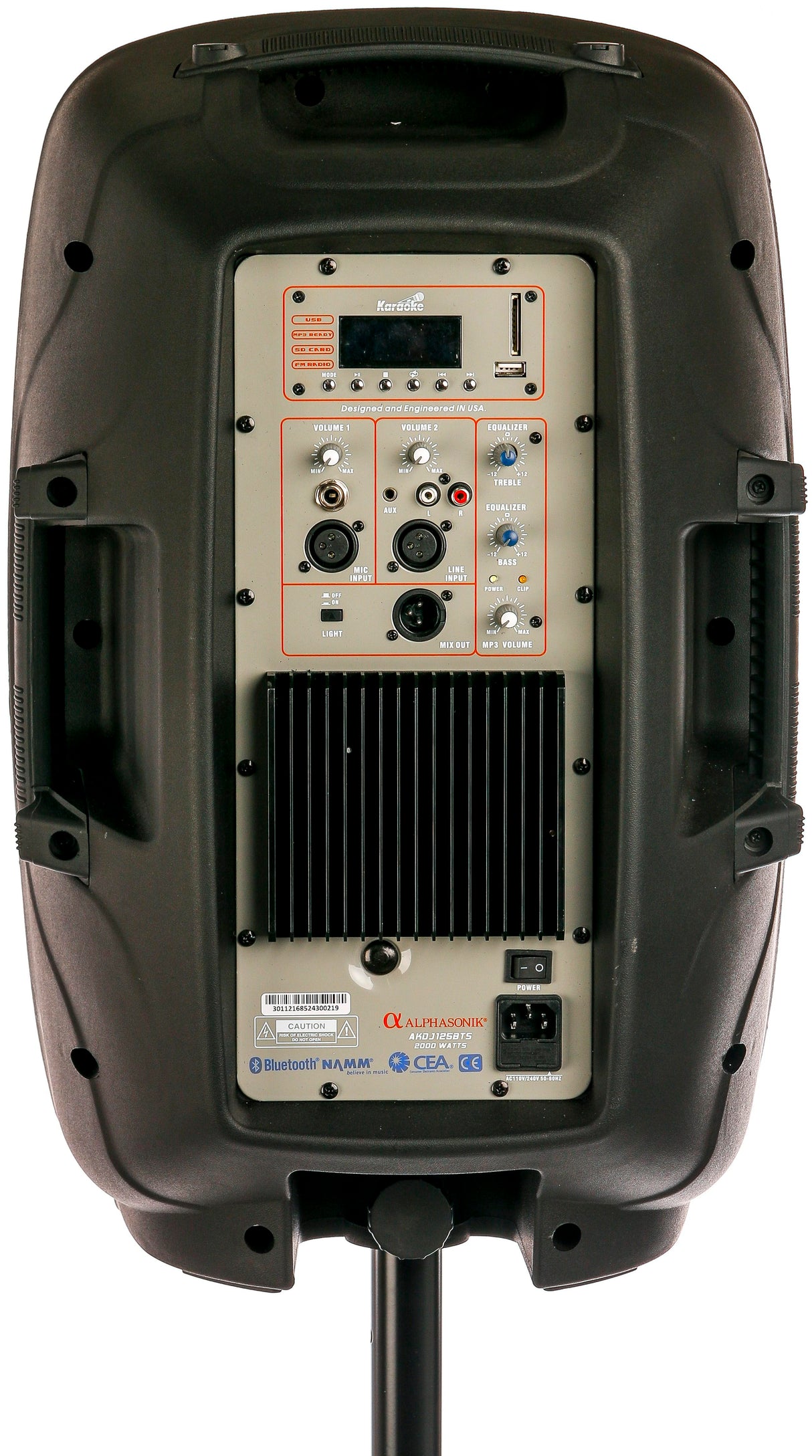 Alphasonik AKDJ125BTS 12" Powered 2000W PRO DJ Amplified Loud Speaker