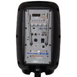 Alphasonik 8" Portable Rechargeable Battery Powered 800W Pro DJ Amplified Loud Speaker with 2 Wireless Microphones Echo Bluetooth USB SD Card Aux MP3 FM Radio PA System LED Ring Karaoke Tripod Stand