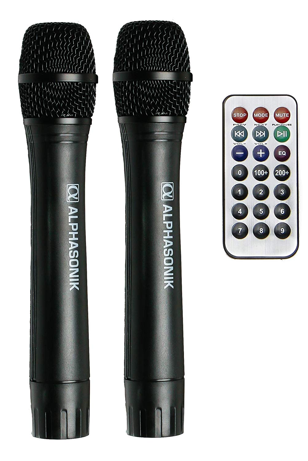 Alphasonik 8" Portable Rechargeable Battery Powered 800W Pro DJ Amplified Loud Speaker with 2 Wireless Microphones Echo Bluetooth USB SD Card Aux MP3 FM Radio PA System LED Ring Karaoke Tripod Stand