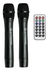 Alphasonik 8" Portable Rechargeable Battery Powered 800W Pro DJ Amplified Loud Speaker with 2 Wireless Microphones Echo Bluetooth USB SD Card Aux MP3 FM Radio PA System LED Ring Karaoke Tripod Stand