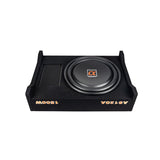 Alphasonik AS120A 12" 1500 Watts MAX Built-in Amplifier Down Fire Shallow Mount  Enclosed for Tight Spaces in Cars and Trucks, Slim Thin Loaded Subwoofer Air Tight Sealed Bass Enclosure