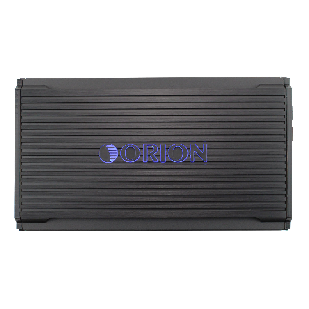 Black amplifier with 'Orion' branding on a white background
