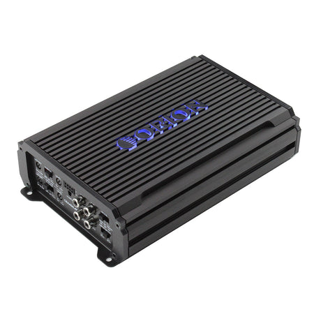 Black audio amplifier with ORION Car Audio brand logo on a white background