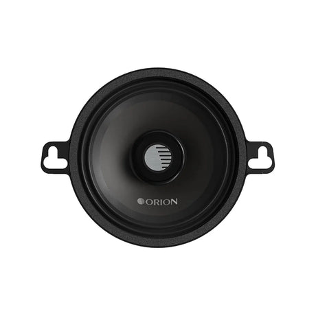 Black speaker with Orion logo on a white background