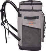 Alphasonik Cooler Backpack With Lifetime Guarantee- 40 Cans Insulated Backpack Cooler for Men & Women, 2 Leak Proof Compartments Coolers Bag for Beach Travel Picnic Hiking BBQ Fishing Outdoor Camping (Gray)