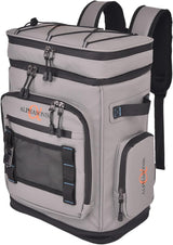 Alphasonik Cooler Backpack With Lifetime Guarantee- 40 Cans Insulated Backpack Cooler for Men & Women, 2 Leak Proof Compartments Coolers Bag for Beach Travel Picnic Hiking BBQ Fishing Outdoor Camping (Gray)