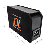 Alphasonik Dynamis DCP6 6.5 inch 600 Watts 4-Ohm Shallow Mount Flat Enclosed Sub woofer in Ported Vented Box for Tight Spaces in Cars and Trucks, Slim Thin Loaded Subwoofer Custom Port Bass Enclosure