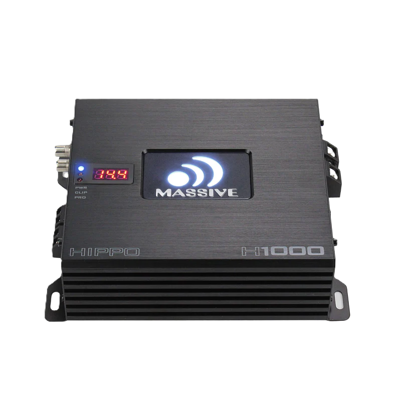 MASSIVE AUDIO H1000 - 1050 Watt RMS @ 1 Ohm Mono Block Hippo Series Amplifier with Bass Remote