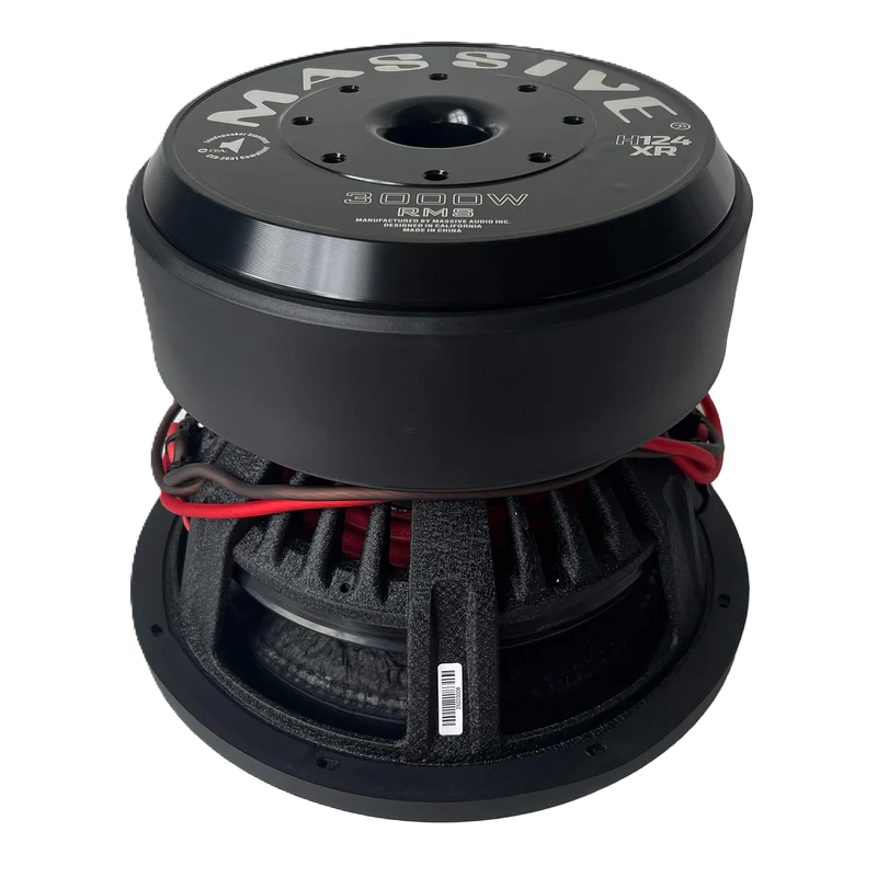 MASSIVE AUDIO H124XR - 12" 3000 Watts RMS Dual 4 Ohm 4" V.C. Mega 70 Lbs. Subwoofer