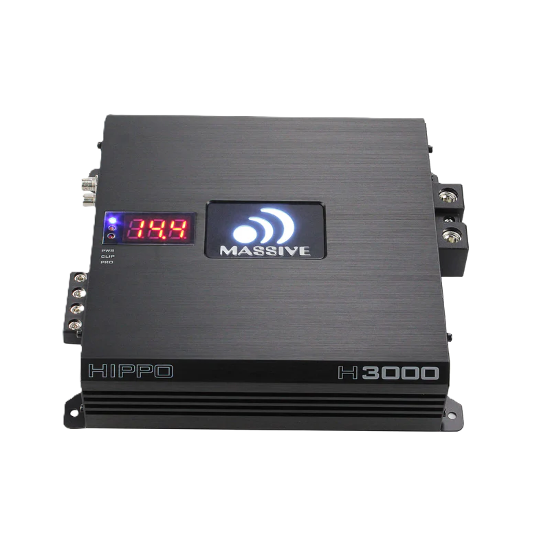 MASSIVE AUDIO H3000 - 3000 Watts RMS @ 1 Ohm Mono Block Hippo Series Amplifier with Bass Remote