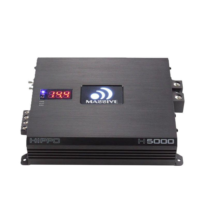 H5000 - 5000 Watt RMS @ 1 Ohm Mono Block Hippo Series Amplifier with Bass Remote