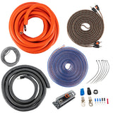 Alphasonik HK0 Premium 0-Gauge Complete Car Amplifier Installation Kit Power, Ground, Remote, Speaker Wire, Twisted RCA Interconnect, in Line ANL Fuse Holder, 250Amp ANL Fuse - Amp Install Kit