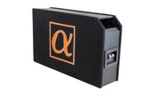 Alphasonik Dynamis DCP8 8 inch 1000 Watts 4-Ohm Shallow Mount Flat Enclosed Sub woofer in Ported Vented Box for Tight Spaces in Cars and Trucks, Slim Thin Loaded Subwoofer Custom Port Bass Enclosure
