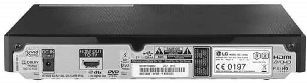 LG BP350 Blu-ray Disc &amp; DVD Player Full HD 1080p Upscaling with Streaming Services, Built-in Wi-Fi, HDMI Output and Smart HI-FI-Compatible, Bundled with Alphasonik HDMI Cable Included