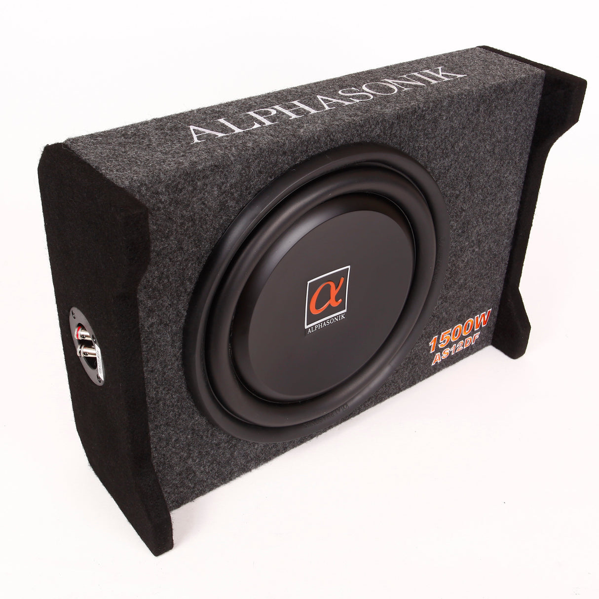 Alphasonik AS12DF 12" 1500 Watts 4-Ohm Down Fire Shallow Mount Flat Enclosed Sub woofer for Tight Spaces in Cars and Trucks, Slim Thin Loaded Subwoofer Air Tight Sealed Bass Enclosure