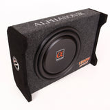 Alphasonik AS12DF 12" 1500 Watts 4-Ohm Down Fire Shallow Mount Flat Enclosed Sub woofer for Tight Spaces in Cars and Trucks, Slim Thin Loaded Subwoofer Air Tight Sealed Bass Enclosure
