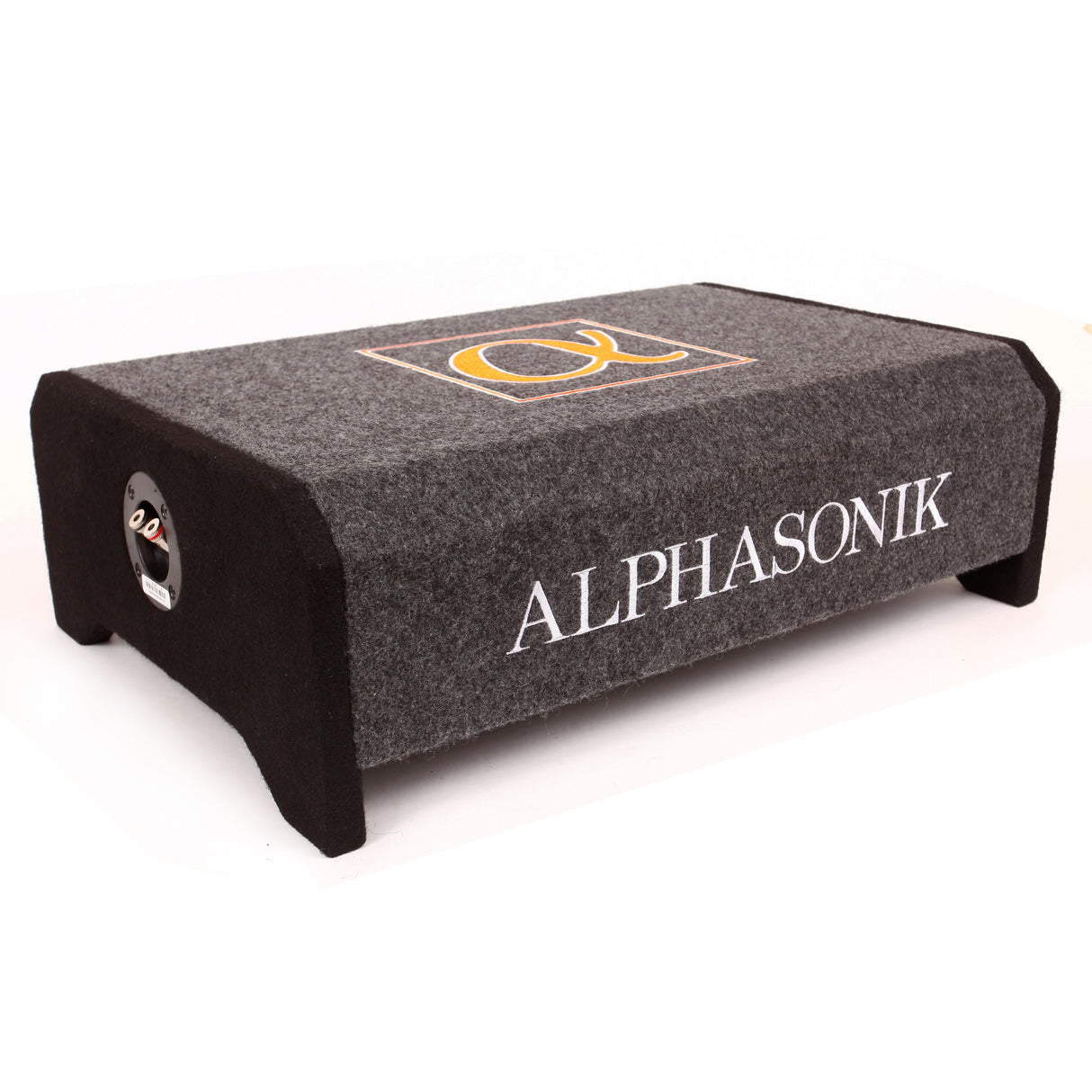 Alphasonik AS12DF 12" 1500 Watts 4-Ohm Down Fire Shallow Mount Flat Enclosed Sub woofer for Tight Spaces in Cars and Trucks, Slim Thin Loaded Subwoofer Air Tight Sealed Bass Enclosure