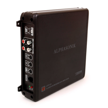 ALPHASONIK APP122 Complete 1500 Watts Dual 12" Subwoofers Car Bass Package with Amplifier and Installation Kit Included - 2 Sub Woofers with Grills in Custom Ported Box Loaded Enclosure, Black