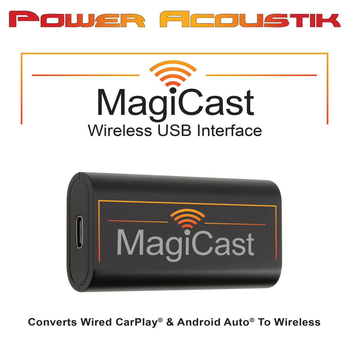 Power Acoustik MagiCast MC-1 Wireless CarPlay / Android Auto USB Interface