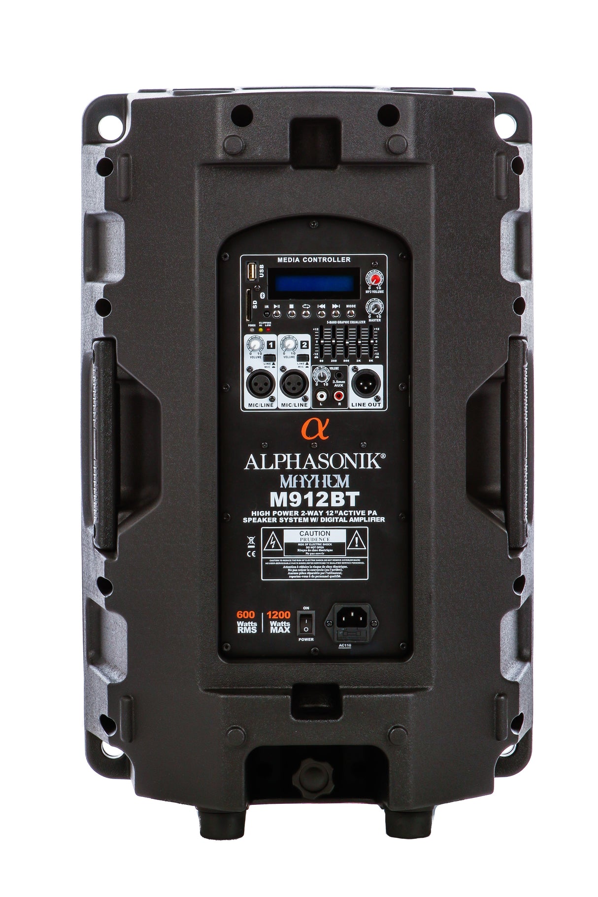 Alphasonik Mayhem M912BT Powered PRO DJ Speaker with Bluetooth