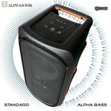 Alphasonik ReaktorOne Battery Powered Portable Party Speaker Box Alpha Bass Bluetooth Mic and Guitar Inputs Phone Charger USB Player AUX App Control