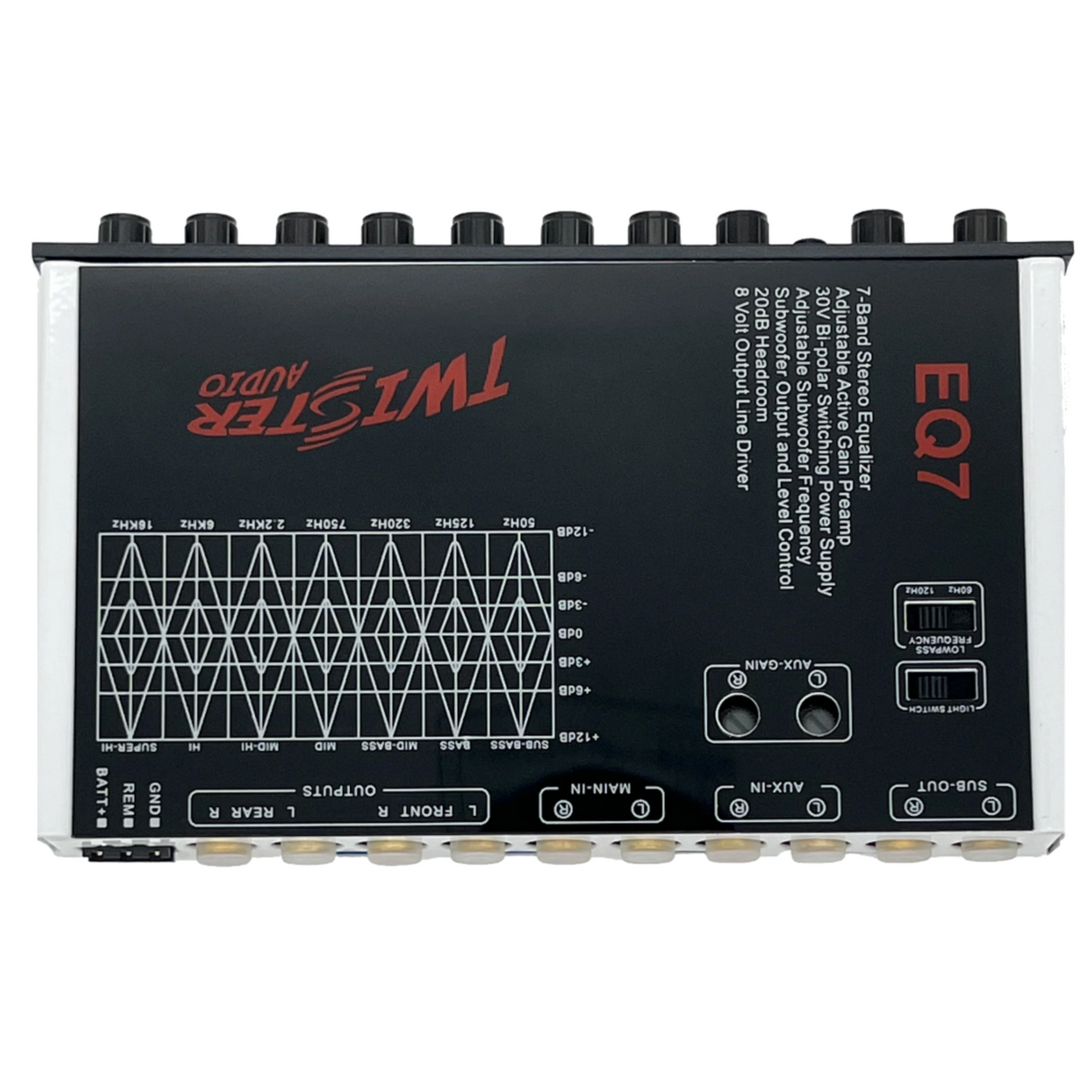 TWISTER AUDIO 7 BAND EQ WITH SUBWOOFER CONTROL (EQ7)